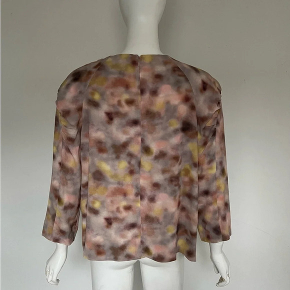 Cos Multicolor Ruffle shoulders top blouse size US 8 - Picture 5 of 10